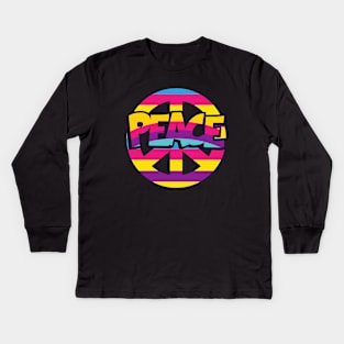 Retro Hippie Peace Kids Long Sleeve T-Shirt